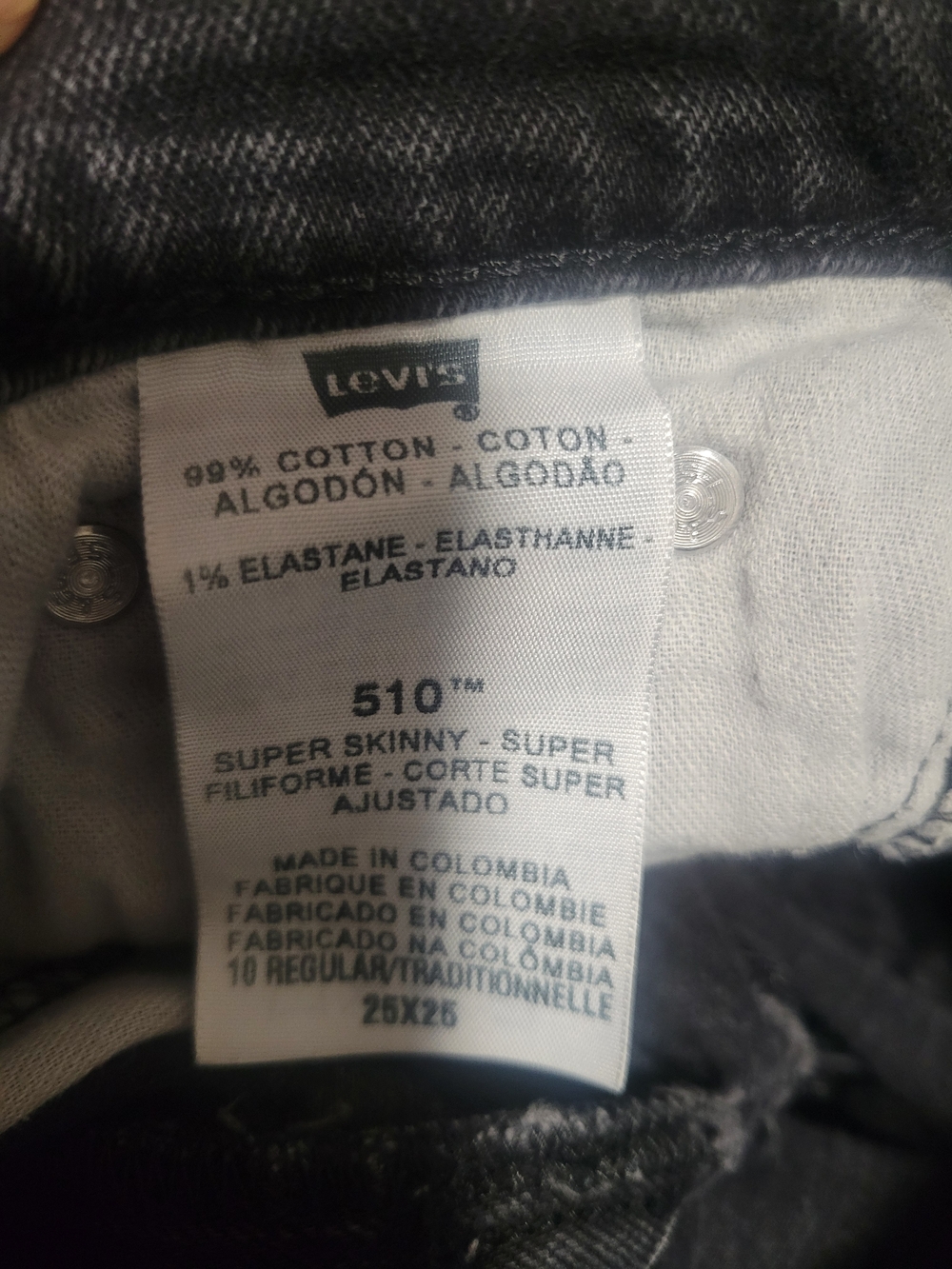 Levi's 510 Super Skinny Jeans in Washed Black